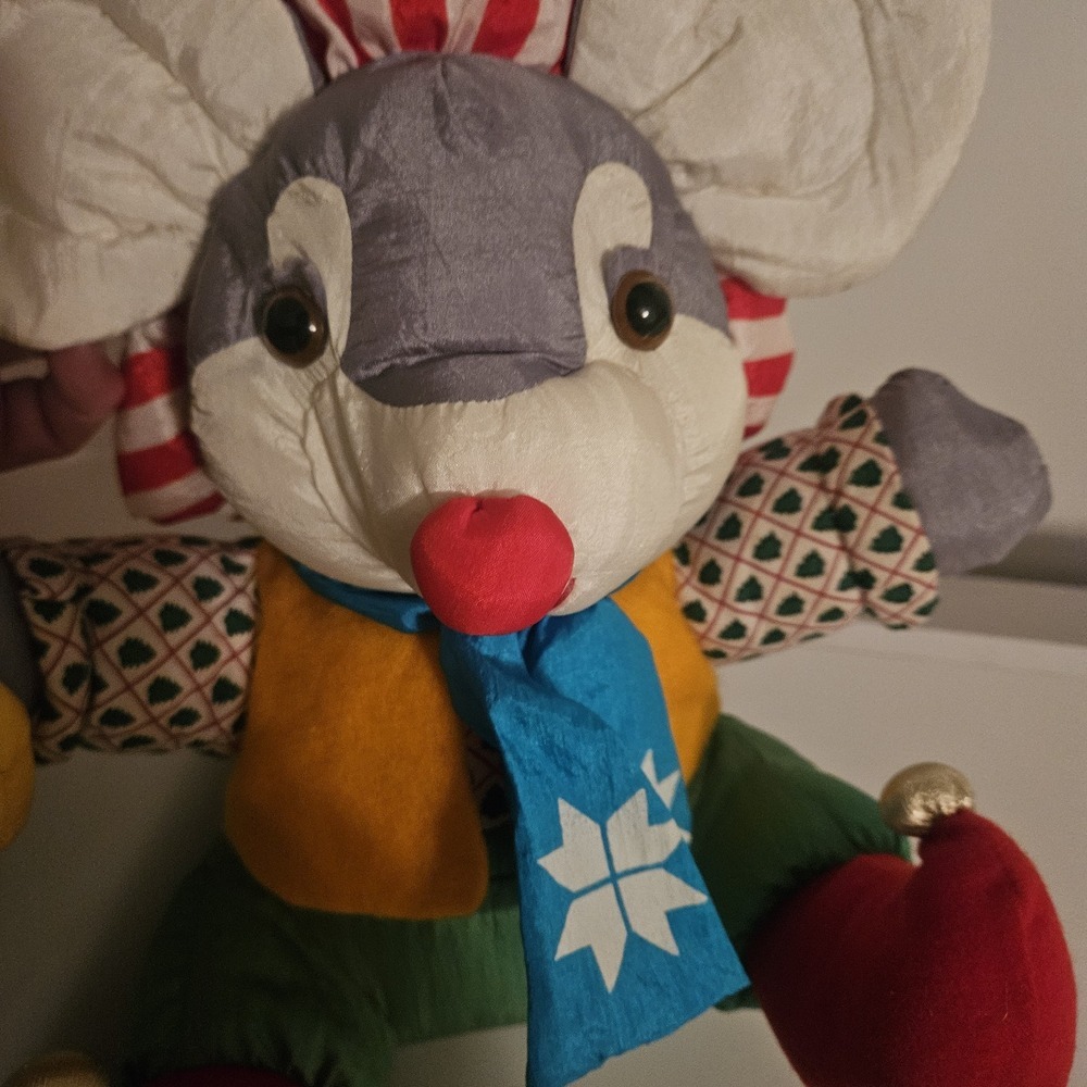International Silver Co Elf Mouse Nylon Plush 12" Christmas Puffalump Style 1994 - Picture 6 of 9